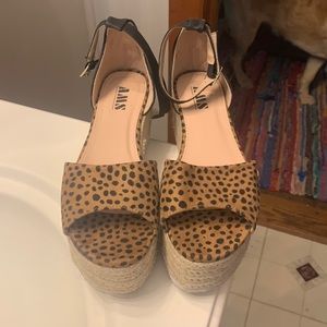 Cheetah print platform wedges